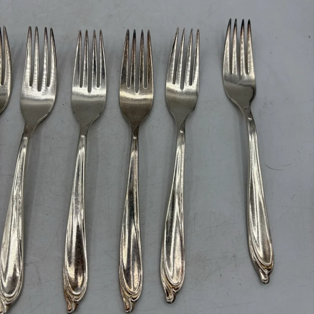 International Deep Silver Forks Inlaid Happy Anniversary‎ 7.25